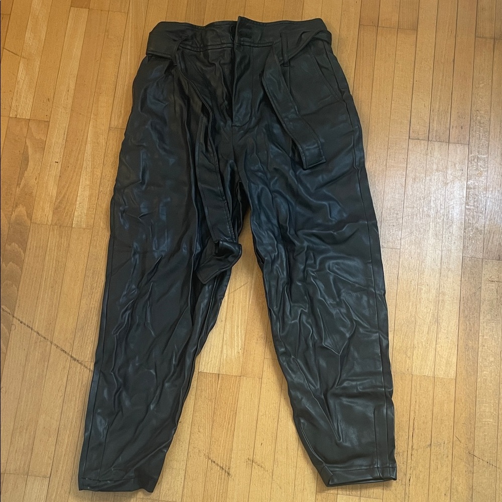 Women's Black Faux Leather Pants